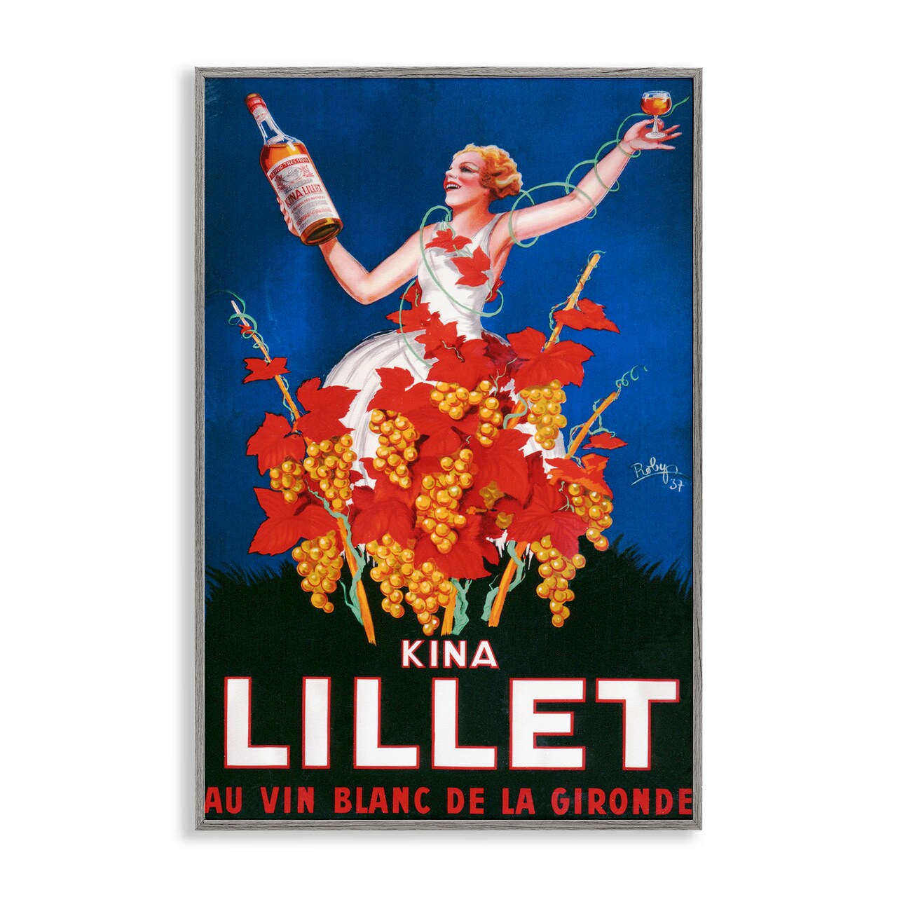 Stupell Industries Vintage Kina Lillet Wine Framed Giclee By Marcus Jules